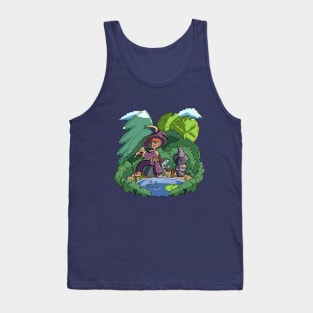 fishing day, magician fishing with his magical cat. Tank Top